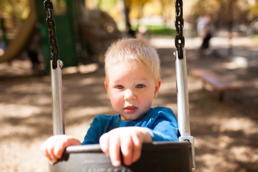Boyd on Swing at Base of Boulder Canyon Park