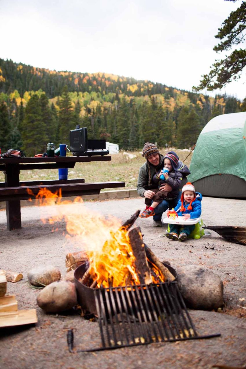 Building camp fire