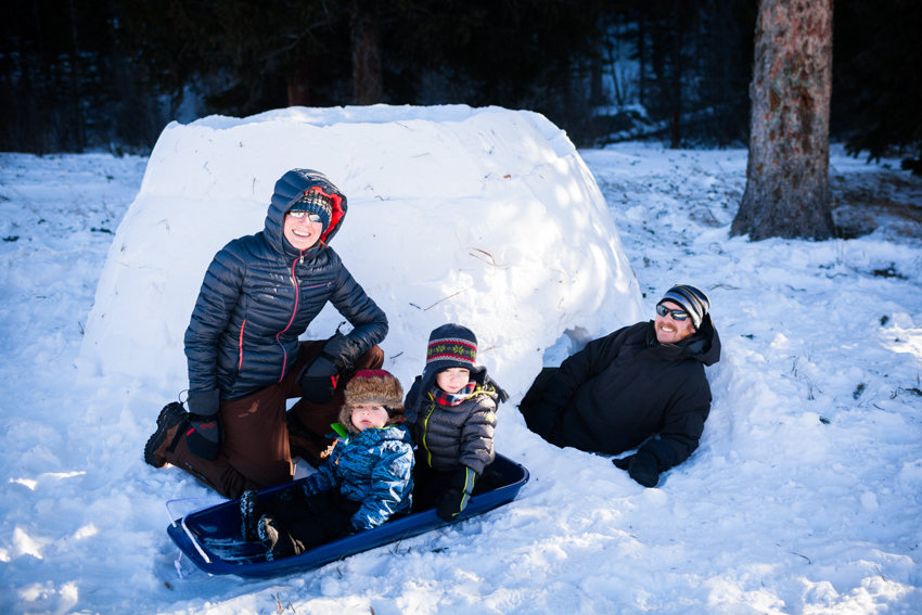 Building an Igloo at Peaceful Valley Campground