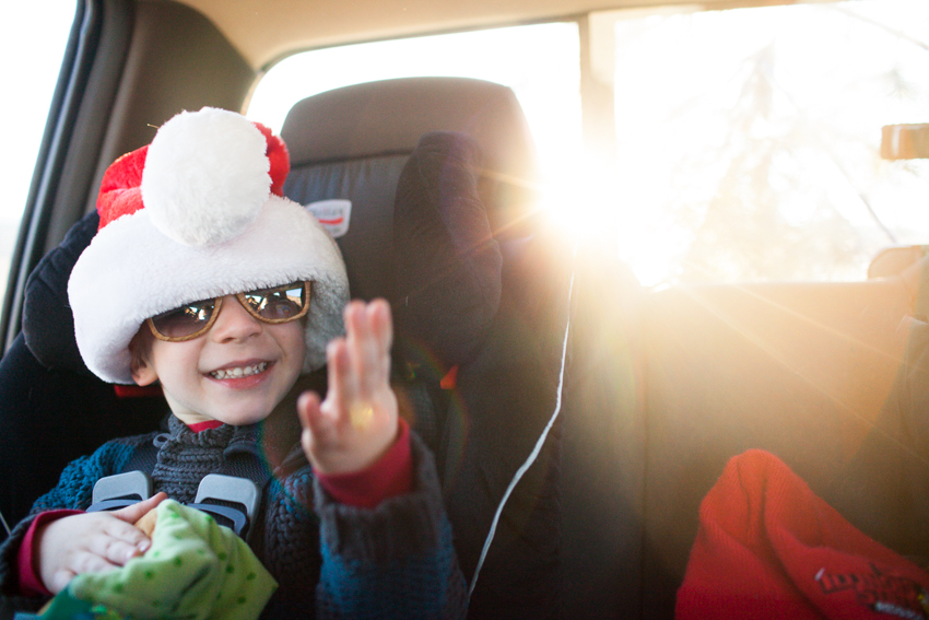 Driving home with christmas tree